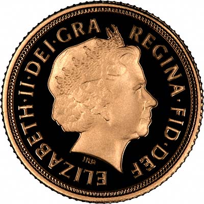 Obverse of 2009 Proof Half Sovereign