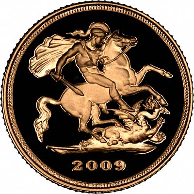 Reverse of 2009 Uncirculated Half Sovereign