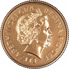 Obverse of 2009 Sovereign