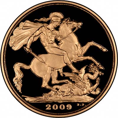 Reverse of 2009 Gold Proof Double Sovereign