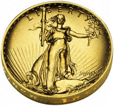 Obverse of 2009 St. Gaudens Ultra High Relief Gold Double Eagle