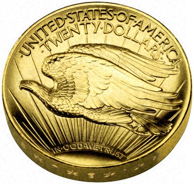 Reverse of 2009 St. Gaudens Ultra High Relief Gold Double Eagle