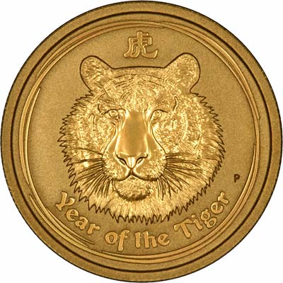 2010 One Ounce Gold Chinese Lunar Calendar Tiger Coin