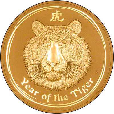 Reverse of 2010 Australian Year of the Tiger 1 Kilo Gold Coin