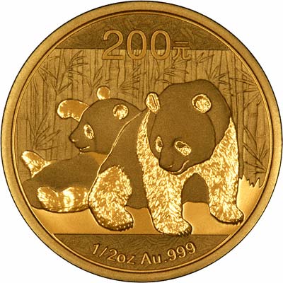 Reverse of 2010 Chinese Half Ounce Gold Panda