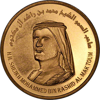 Obverse of Dubai 1oz gold coin
