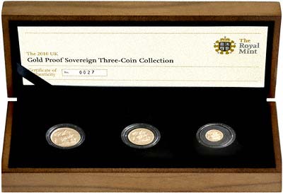 2010 Gold Proof Standard Three Coin Set in Case
