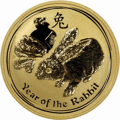 2011 One Ounce Gold Chinese Lunar Calendar Rabbit Coin
