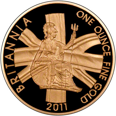 Reverse of 2011 One Ounce Gold Proof Britannia