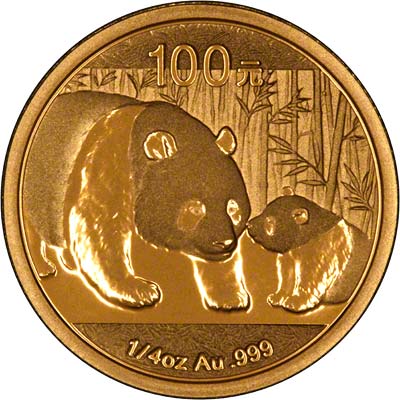 Reverse of 2011 Chinese Quarter Ounce Gold Panda