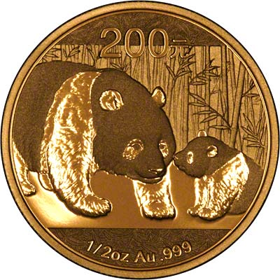 Reverse of 2011 Chinese Half Ounce Gold Panda
