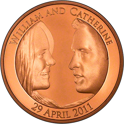 Reverse of 2011 Royal Wedding Gold Five Pound Crown