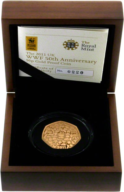 2011 WWF Fifty Pence Gold Proof in Box