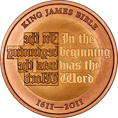 Reverse of Gold Proof King James Two Pound