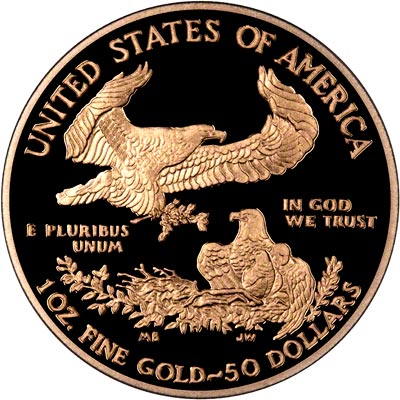 Reverse of 2011 Gold Proof One Ounce Eagle