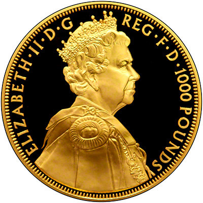 Obverse of 2012 Diamond Jubilee One Kilo Gold Coin