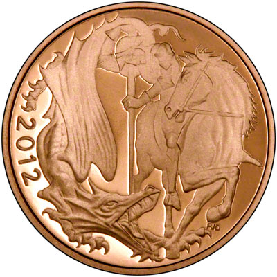 Reverse of 2012 Gold Proof Quarter Sovereign