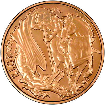Reverse of 2012 Uncirculated Sovereign