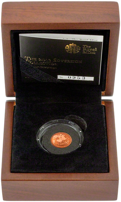 2013 Gold Proof Quarter Sovereign in Presentation Box