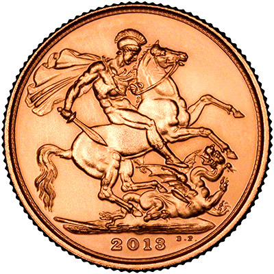 Reverse of 2013 Uncirculated Sovereign