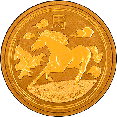 Reverse of 2014 Australian Year of the Horse One Ounce Gold Coin
