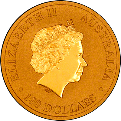 Obverse of 2014 One Ounce Gold Nugget