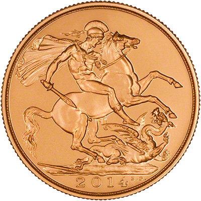 2014 Brilliant Uncirculated Double Sovereign Reverse