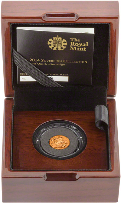 2014 Gold Proof Quarter Sovereign in Presentation Box