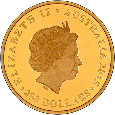  Australian Longest Reigning Monarch Gold Proof Two Ounce Coin Obverse