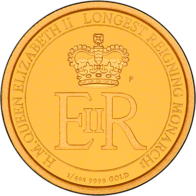 Reverse of 2015 Australian Longest Reigning Monarch Gold Proof Quarter Ounce Coin