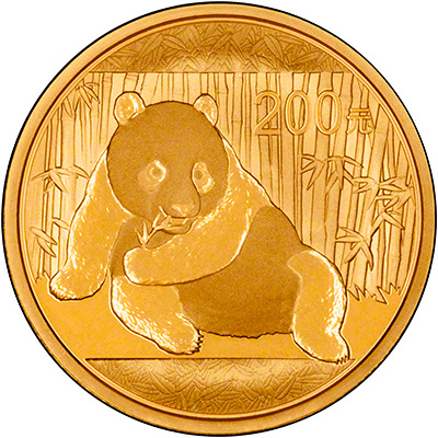 Reverse of 2015 Chinese Half Ounce Gold Panda Coin