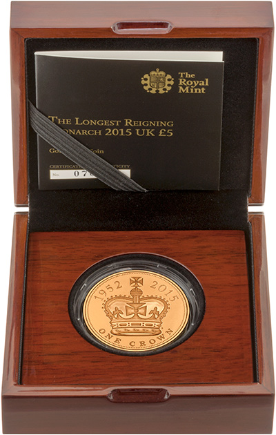 2015 Royal Mint Gold Proof Longest Reigning Monarch Five Pound Crown