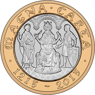 Reverse of 2015 800th Anniversary of the Magna Carta Brilliant Uncirculated Two Pound Coin