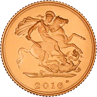 2016 Gold Proof Half Sovereign Reverse