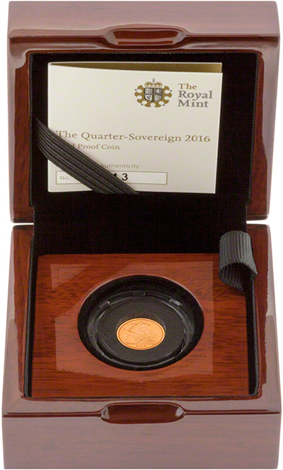 2016 Gold Proof Quarter Sovereign in Presentation Box