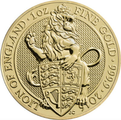 2016 Queen's Beasts - One Ounce Gold Lion Reverse