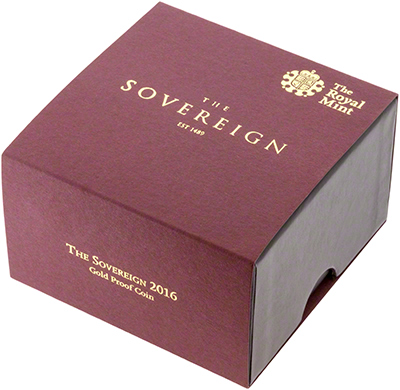 2016 Gold Proof Sovereign Outer Presentation Box