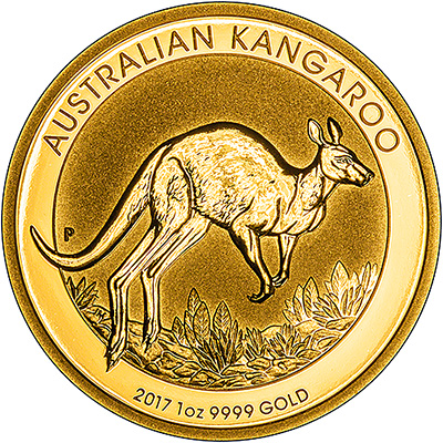 2017 One Ounce Gold Nugget Kangaroo Reverse
