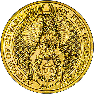 2017 One Ounce Gold Queen's Beasts Griffin Reverse