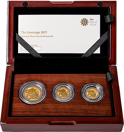 2017 proof sovereign 3 coin set in Presentation Box