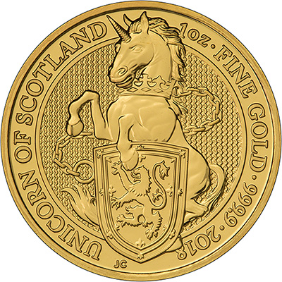2018 UK One Ounce Gold Unicorn Coins