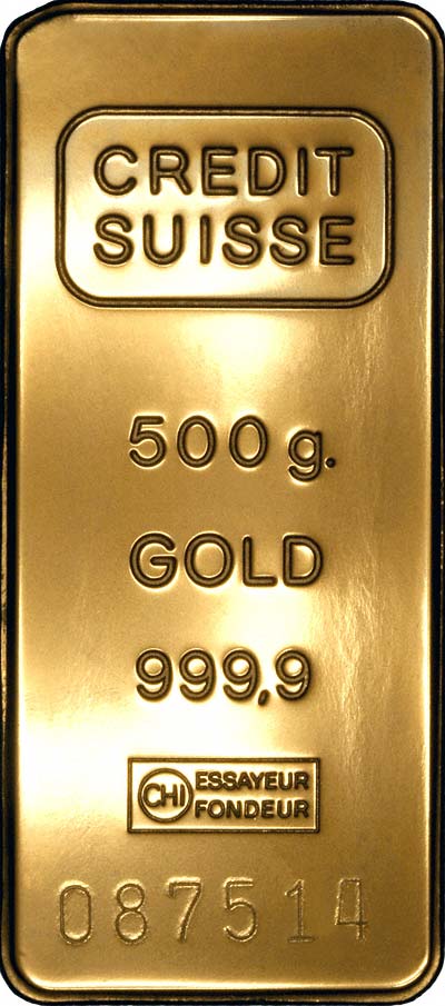 Obverse of 500g Gold Bar