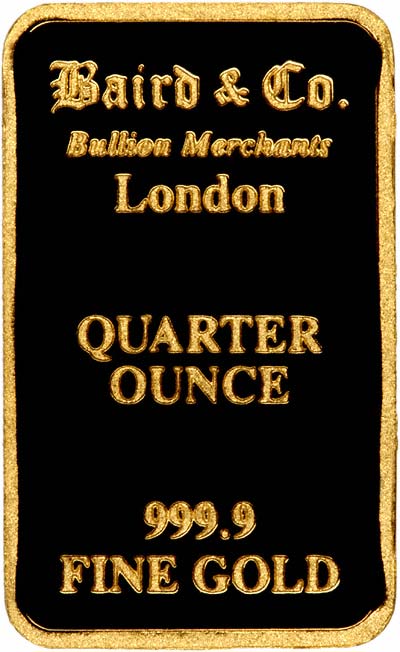 Obverse of Quarter Ounce Gold Bar