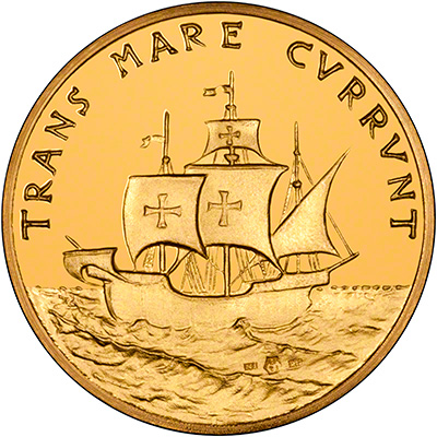 Reverse of Christopher Columbus Gold Medallion
