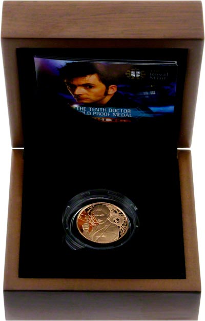 Dr. Who Gold Medallion in Presentation Box