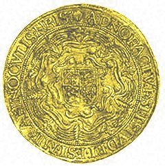 Reverse of Elizabeth I Hammered Sovereign