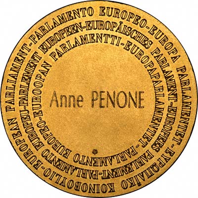 Reverse of European Parliament Gold Medal