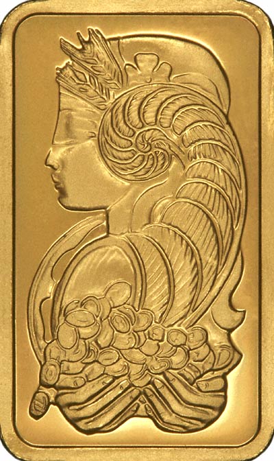 Our PAMP Suisse 5 Gram Fortuna Gold Bar Obverse Photograph