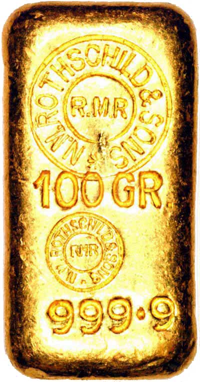 Rothschilds 100 Gram Gold Bar