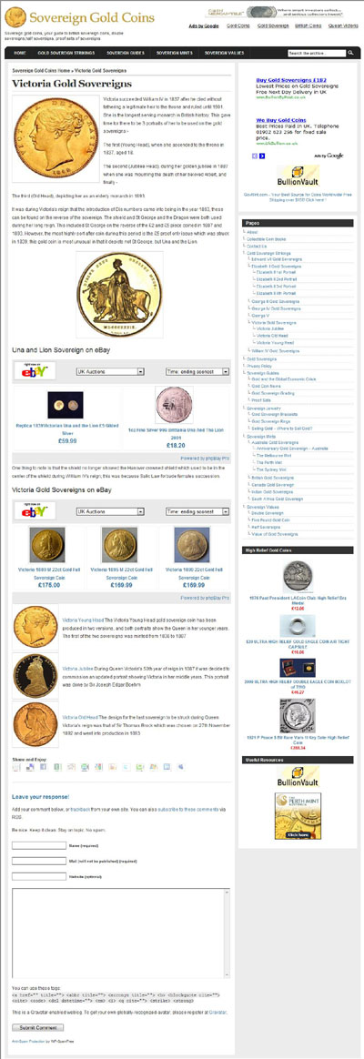 Sovereign Gold Coins Victoria Gold Sovereigns Page